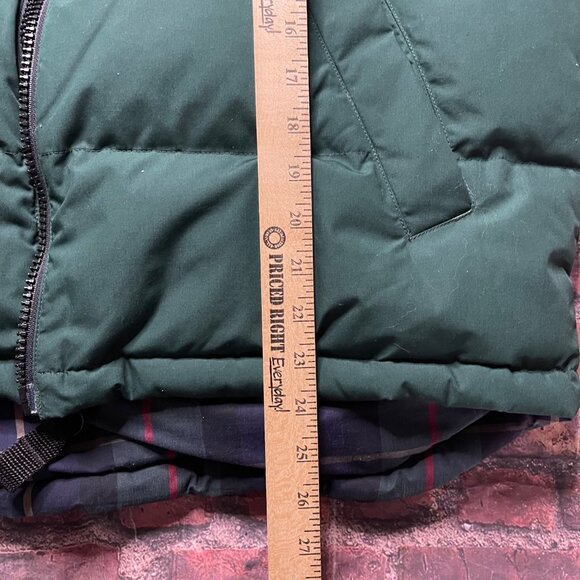 Eddie Bauer Vintage Puffer Reversible Jacket Vest Goose Down Green Men's Large - Picture 8 of 8